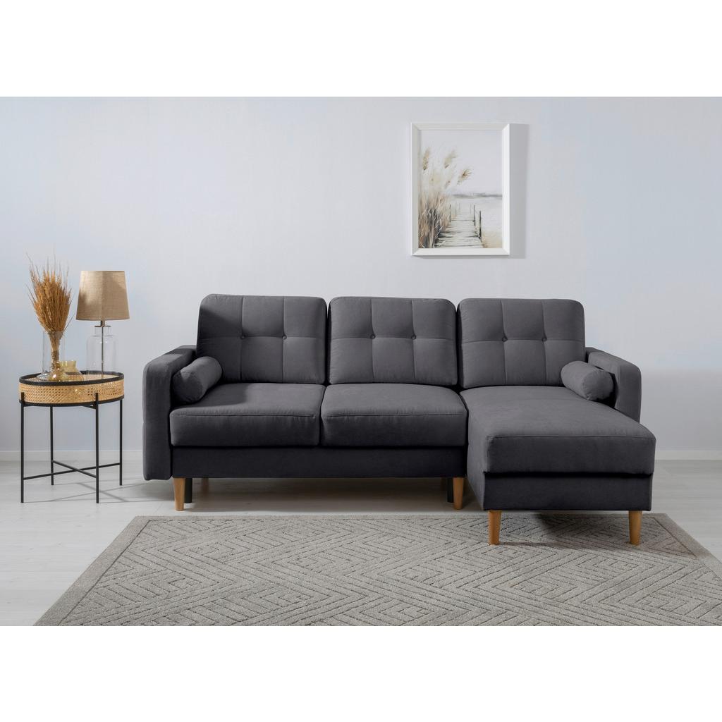 Ecksofa Noret Dunkelgrau S: 223x157 cm