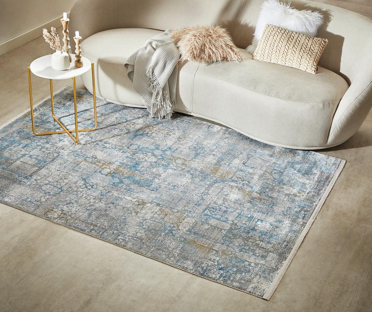 Webteppich Blau/Grau Sinfonia 240x340 cm - Blau/Grau, Design, Textil (240/340cm) - Musterring