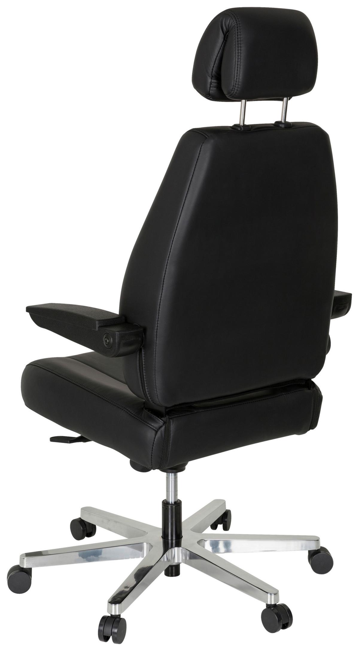 Chefsessel Hours Wippfunktion Schwarz Bis 150 Kg - Silberfarben/Schwarz, Basics, Leder/Kunststoff (70/152/70cm) - MID.YOU