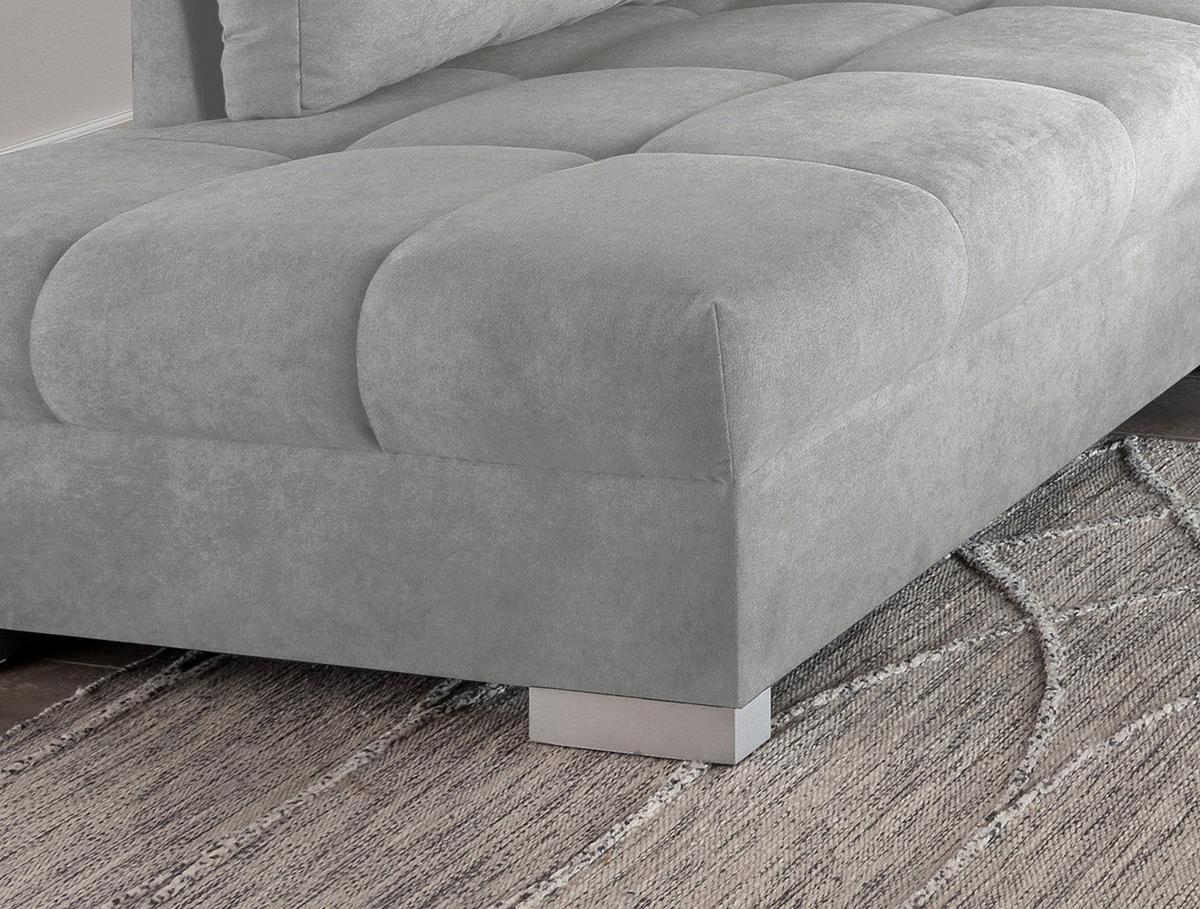 Eckschlafsofa Alvito Hellgrau S: 202/298 cm - Silberfarben/Hellgrau, Design, Textil (202/298cm) - MID.YOU