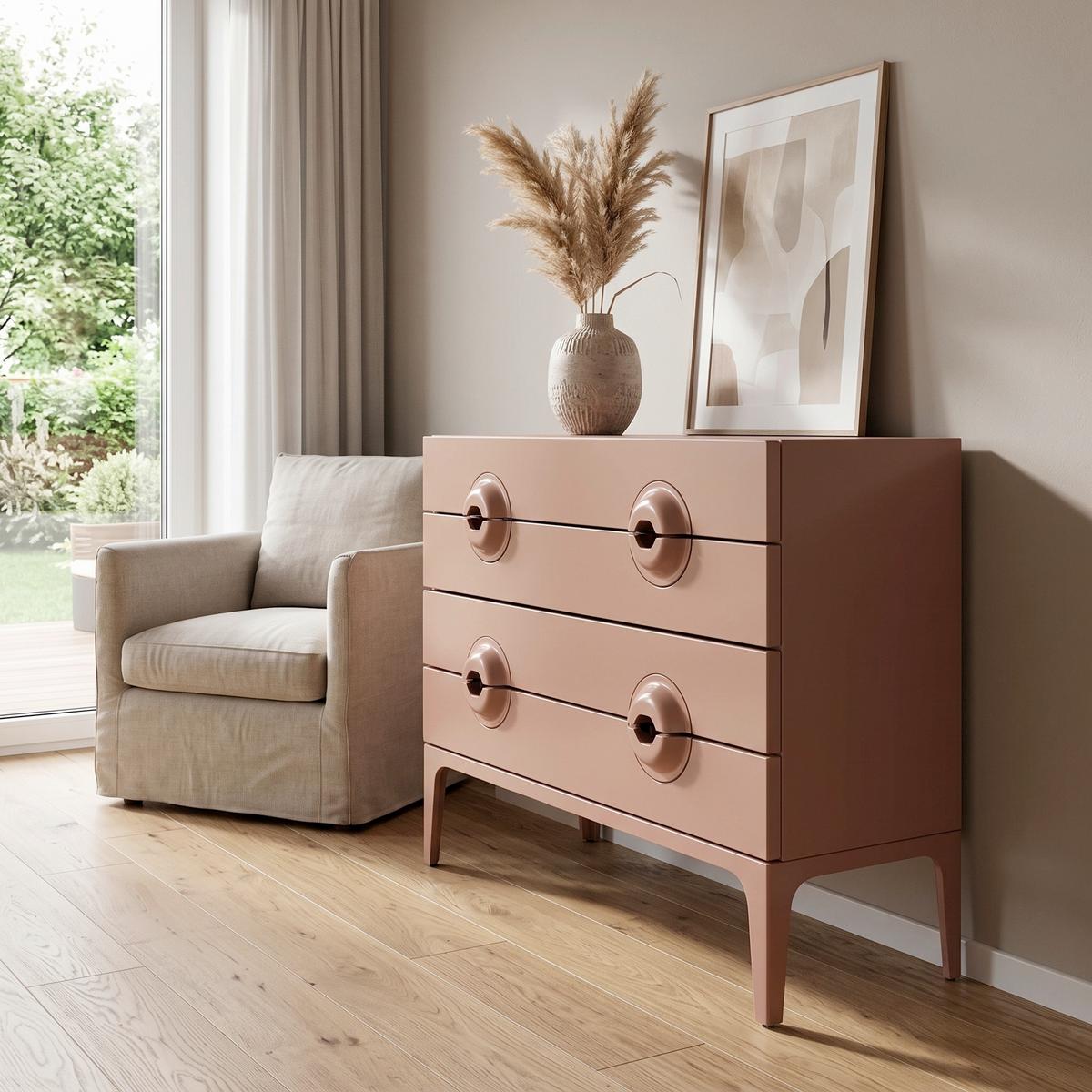 Kommode Merge Altrosa B: 110 cm - Altrosa, Design, Holz (110/89/44cm) - Livetastic