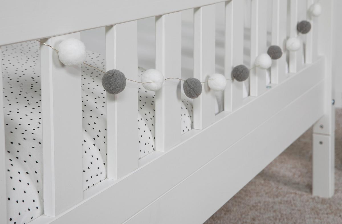 Bodenbett 100/200 Cm In Weiß Inkl. Matratzen Und Zusatzbett - Weiß/Naturfarben, MODERN, Holz/Textil (100/200cm) - MID.YOU