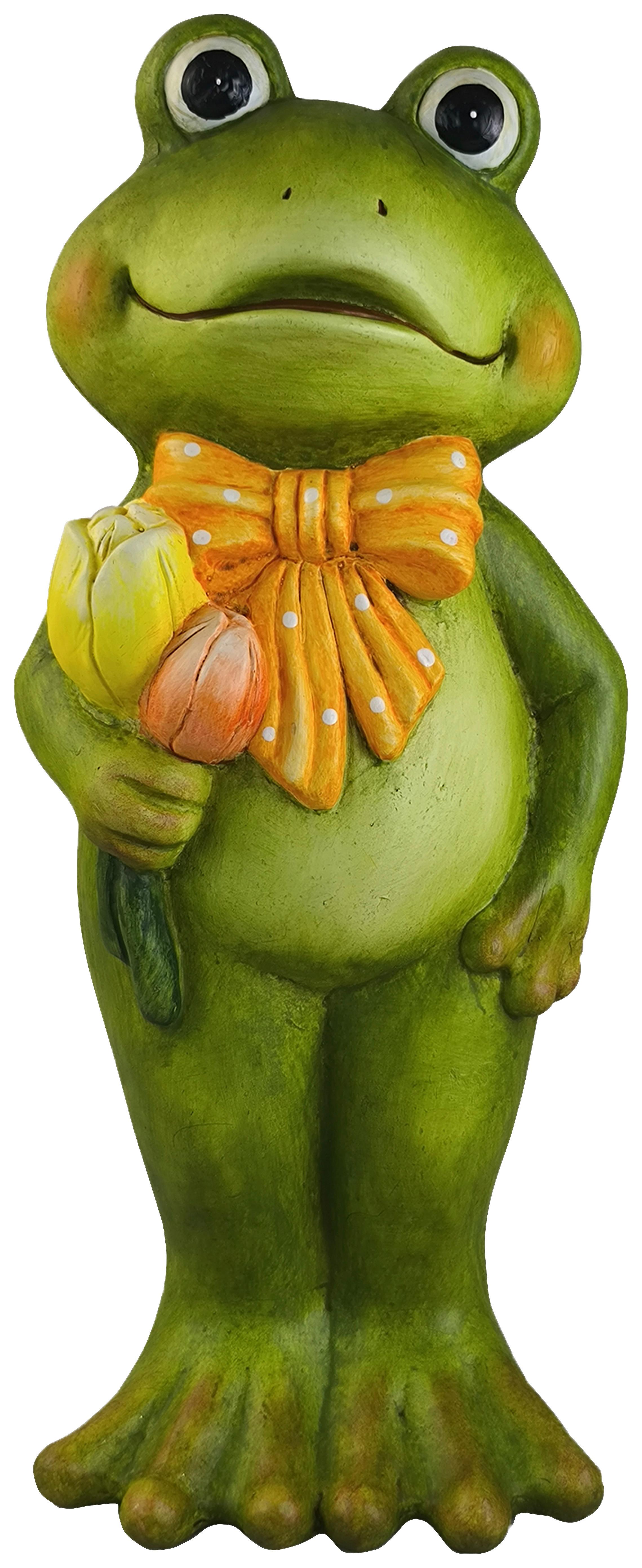 Dekofrosch Nadja - Gelb/Orange, KONVENTIONELL, Stein (19,5/17,5/45,5cm) - Luca Bessoni