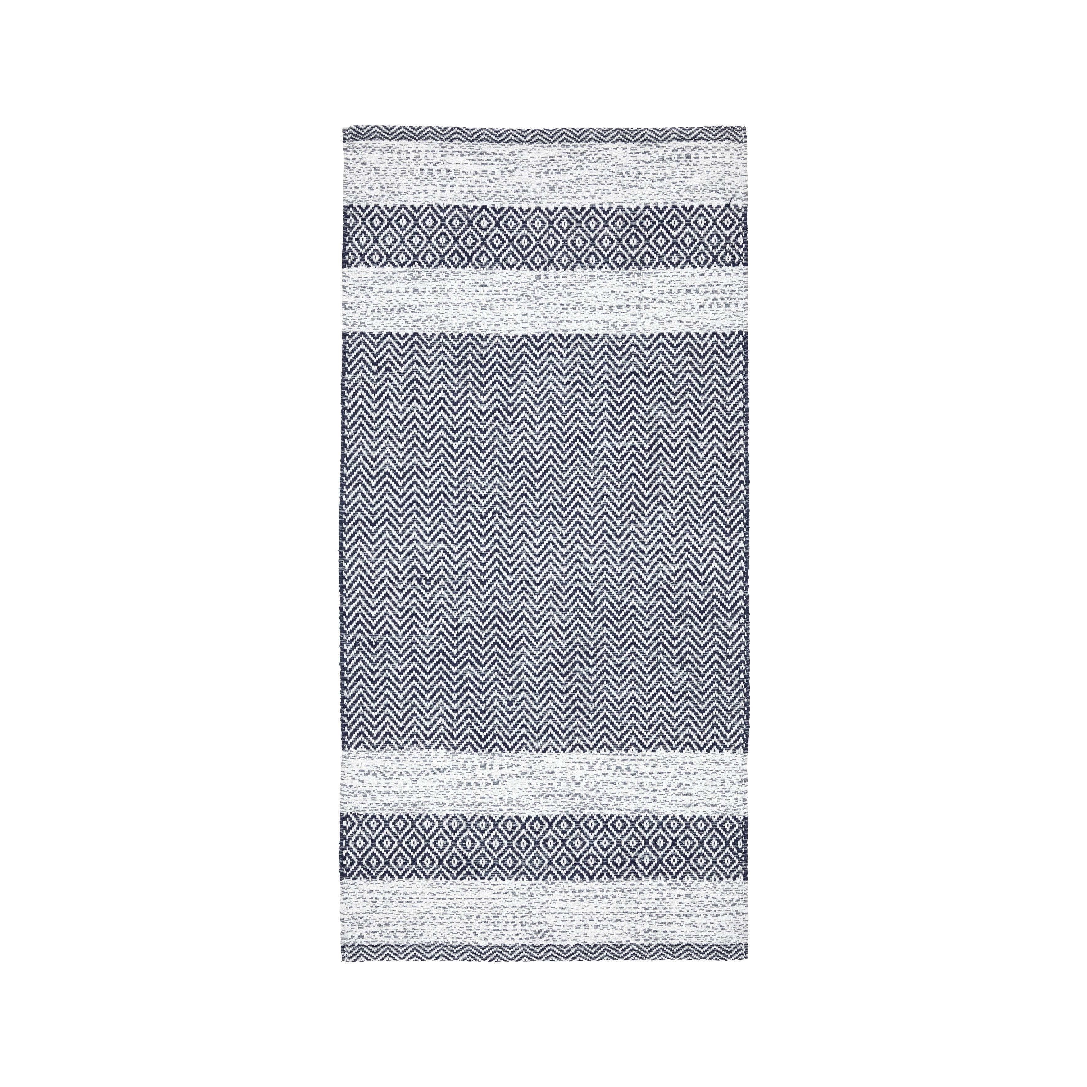 Ručne tkaný koberec ELISA,š/d: 60/120cm - biela/tmavosivá, Modern, textil (60/120cm) - Modern Living