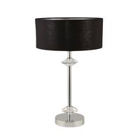 Tischleuchte Eu7651cc - Chromfarben/Schwarz, Design, Leder/Kunststoff (46/28cm)