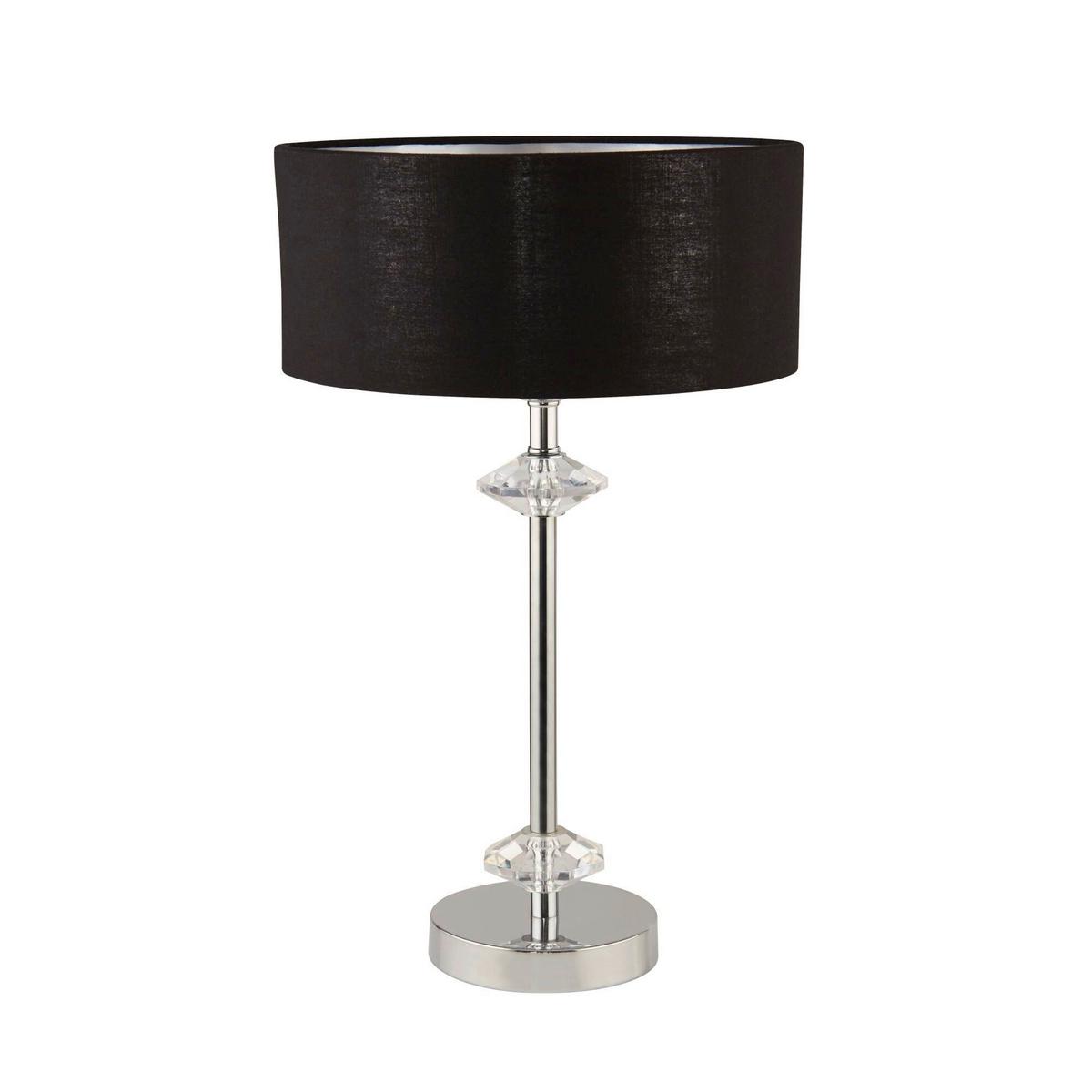 Tischleuchte Eu7651cc - Chromfarben/Schwarz, Design, Leder/Kunststoff (46/28cm)
