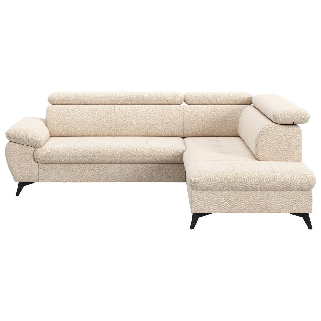 Ecksofa mit Bettfunktion Hudson, Chenille beige