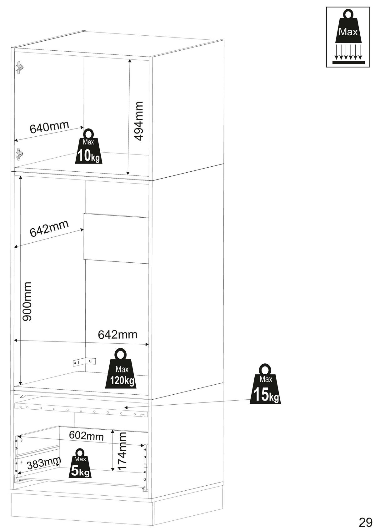 Waschmaschinenschrank Clara - Weiß, KONVENTIONELL, Holzwerkstoff (67,4/200/67,6cm) - Respekta