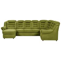 Wohnlandschaft Boston Grün Chenille - Schwarz/Grün, KONVENTIONELL, Textil (165/333/216cm) - Livetastic