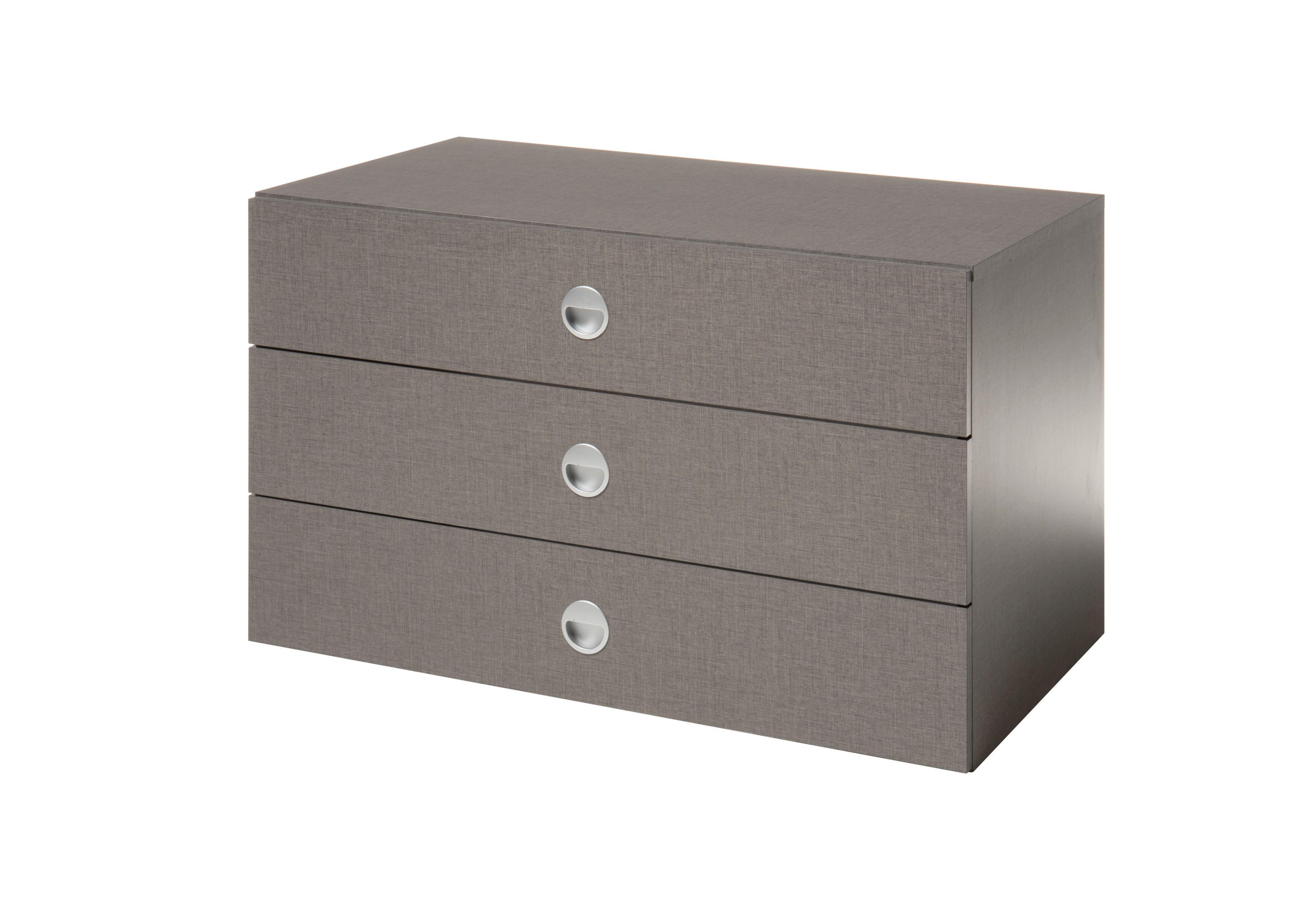Schubkasteneinsatz Alicante Twist 3 Laden - Grau, Basics, Holzwerkstoff (82,5/49/48,5cm) - Luca Bessoni
