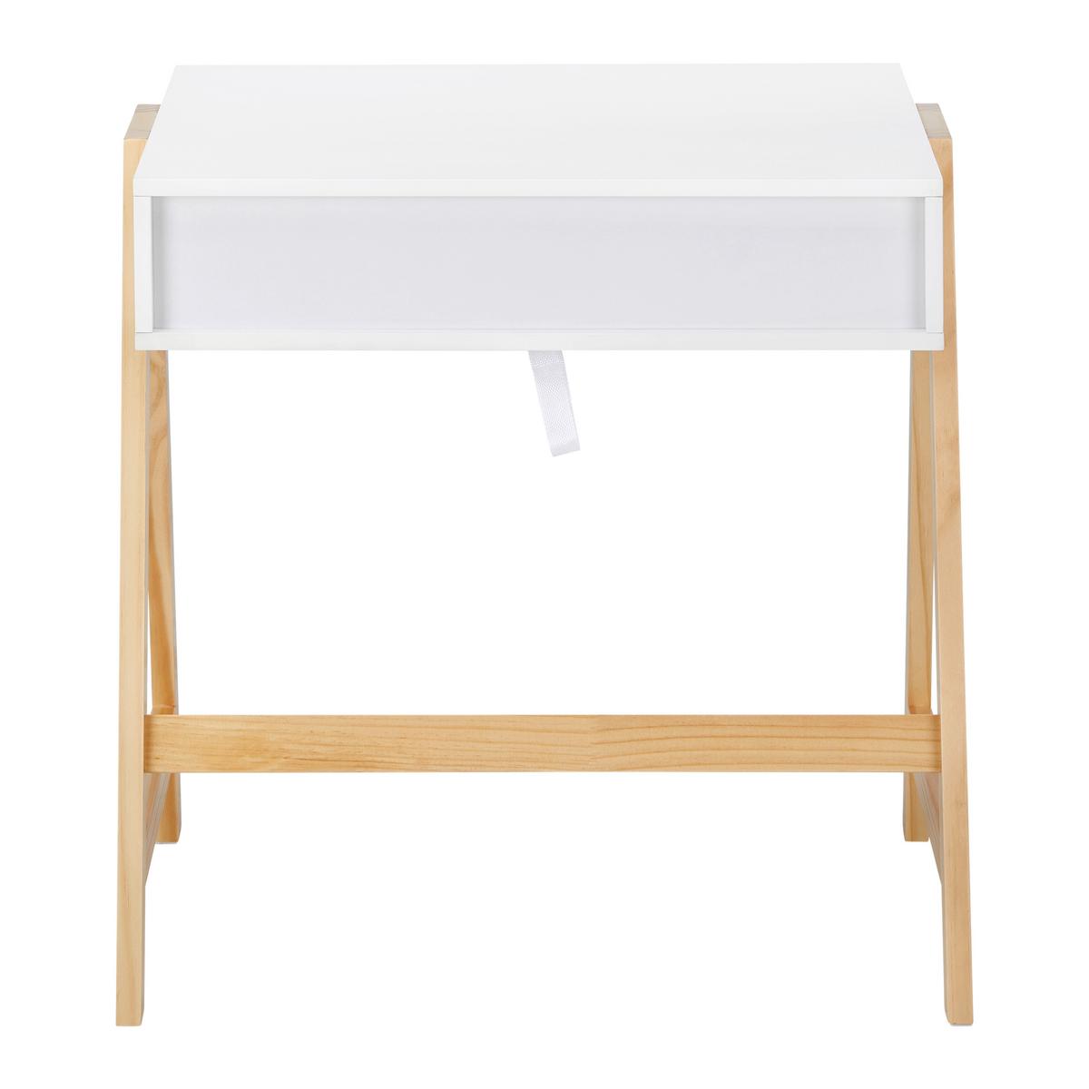 Psací stůl PINO - bílá/barvy borovice, Moderní, dřevo (60/45/60cm) - Bessagi Kids
