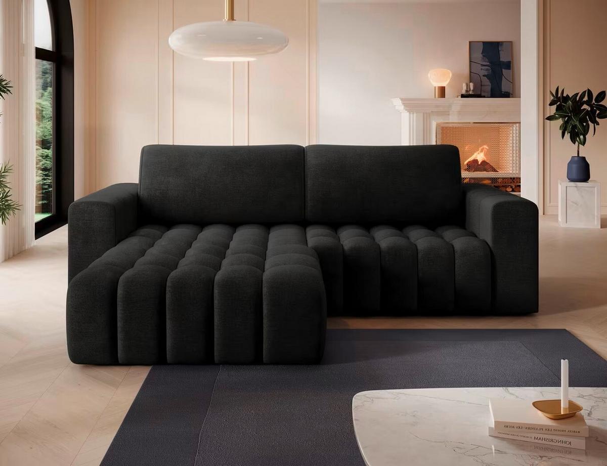 Ecksofa Bonett Anthrazit S: 175x250 Cm - Anthrazit/Schwarz, Design, Textil (175/250cm) - MID.YOU