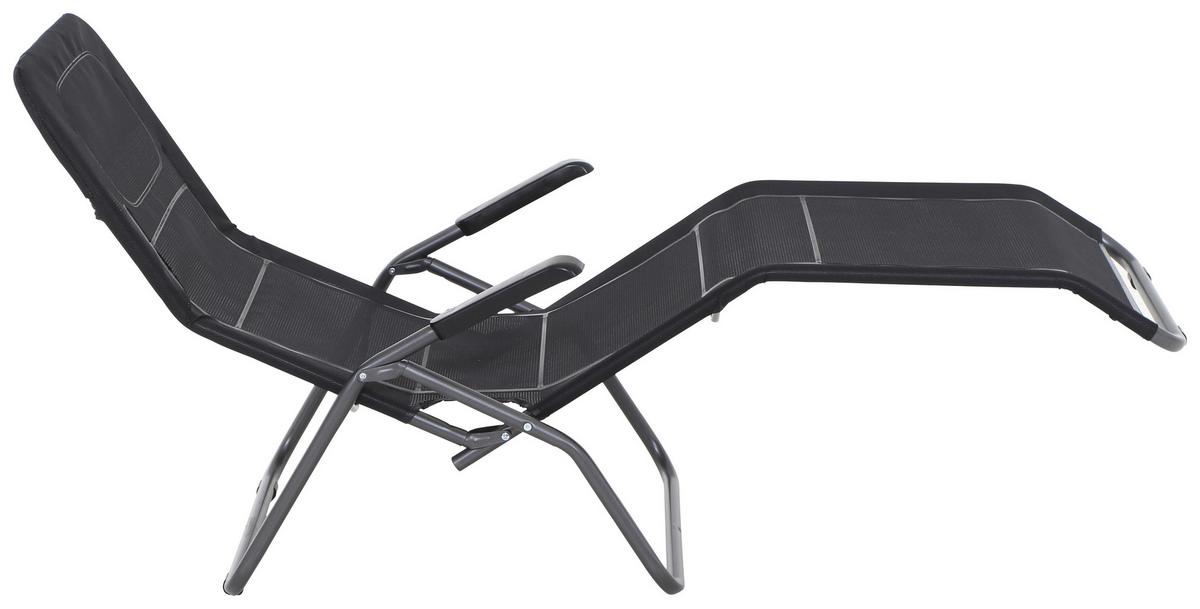 Sonnenliege J40968 Stahl Klappbar - Anthrazit/Schwarz, MODERN, Textil/Metall (72,5/103,5/144cm) - Siena Garden