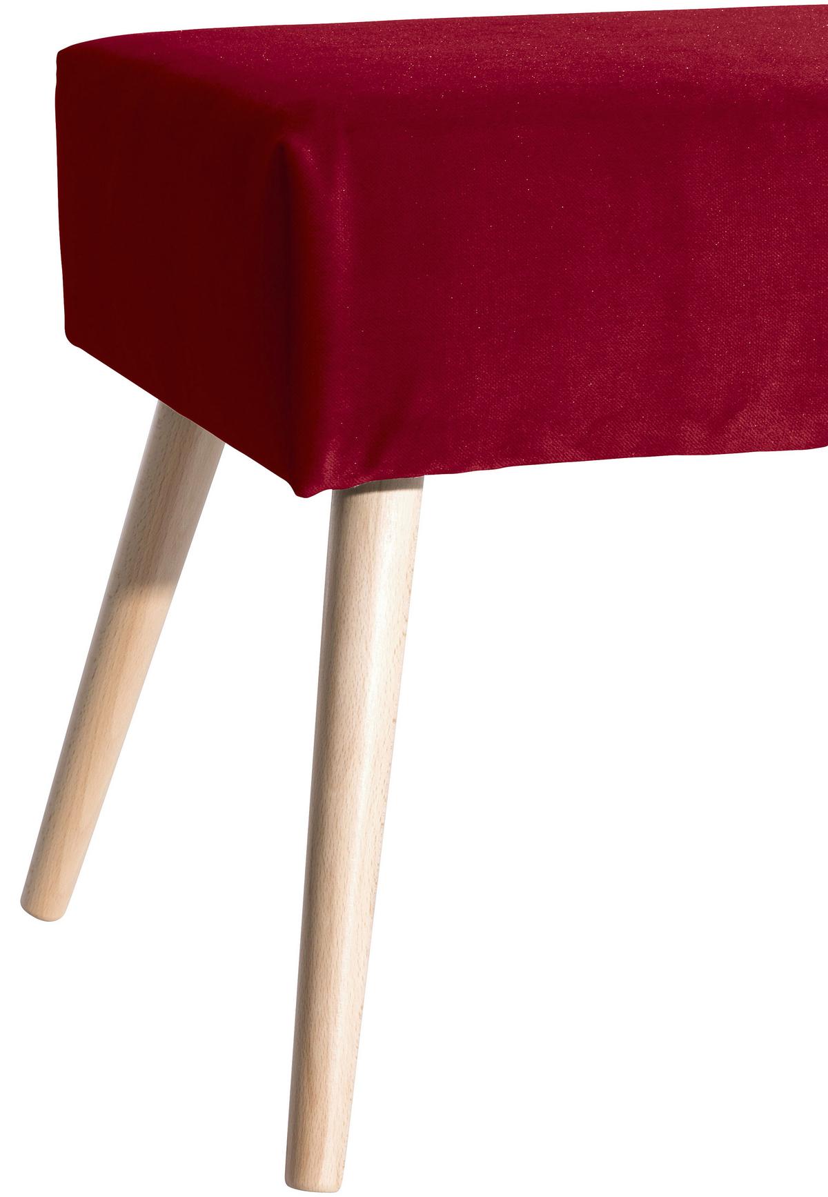 Sitzbank Gepolstert Rot Sue BxHxT: 114x48x40 cm - Buchefarben/Rot, Design, Textil (114/48/40cm) - Max Winzer