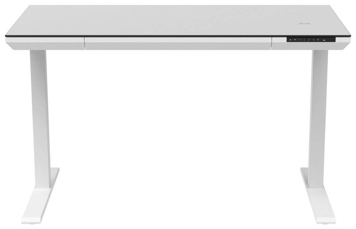 Psací stůl HARRY - bílá, Moderní, kov/kompozitní dřevo (120/72-120/60cm) - Mömax