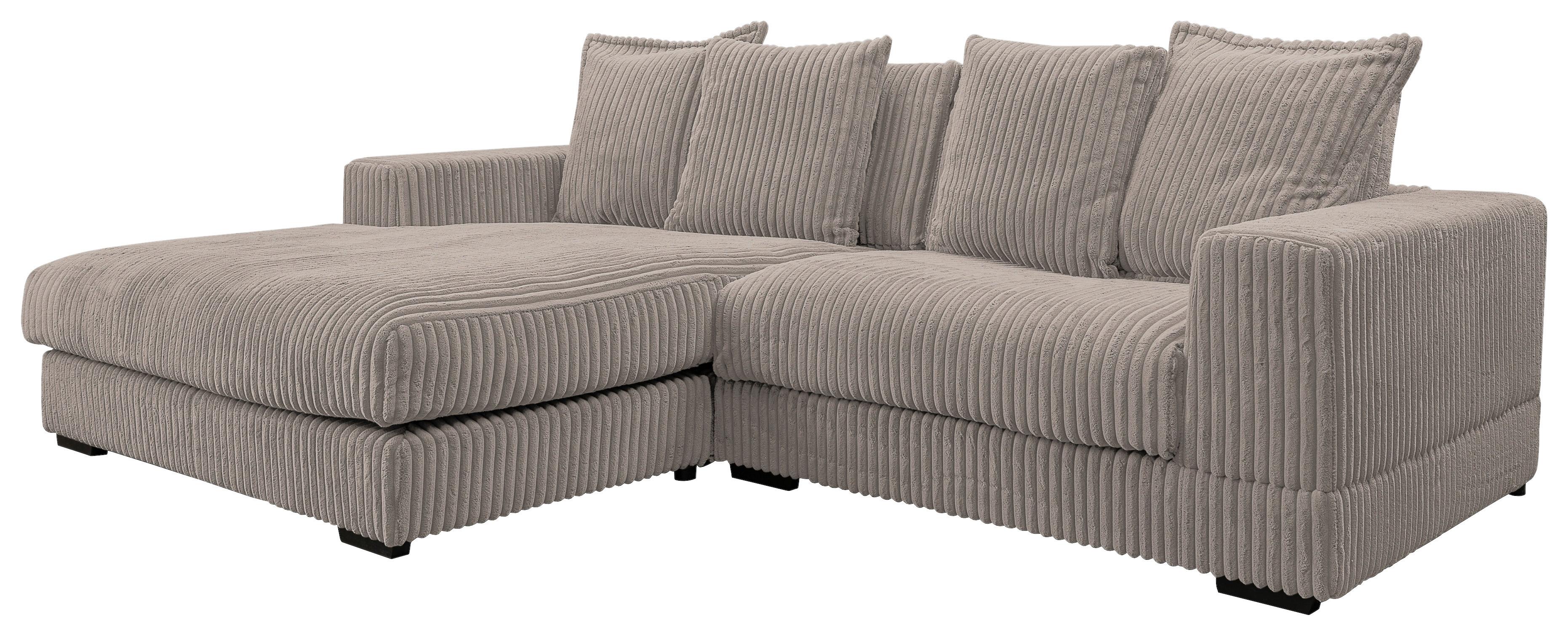 Ecksofa Funny - Taupe/Schwarz, Design, Textil (195/285cm) - MID.YOU