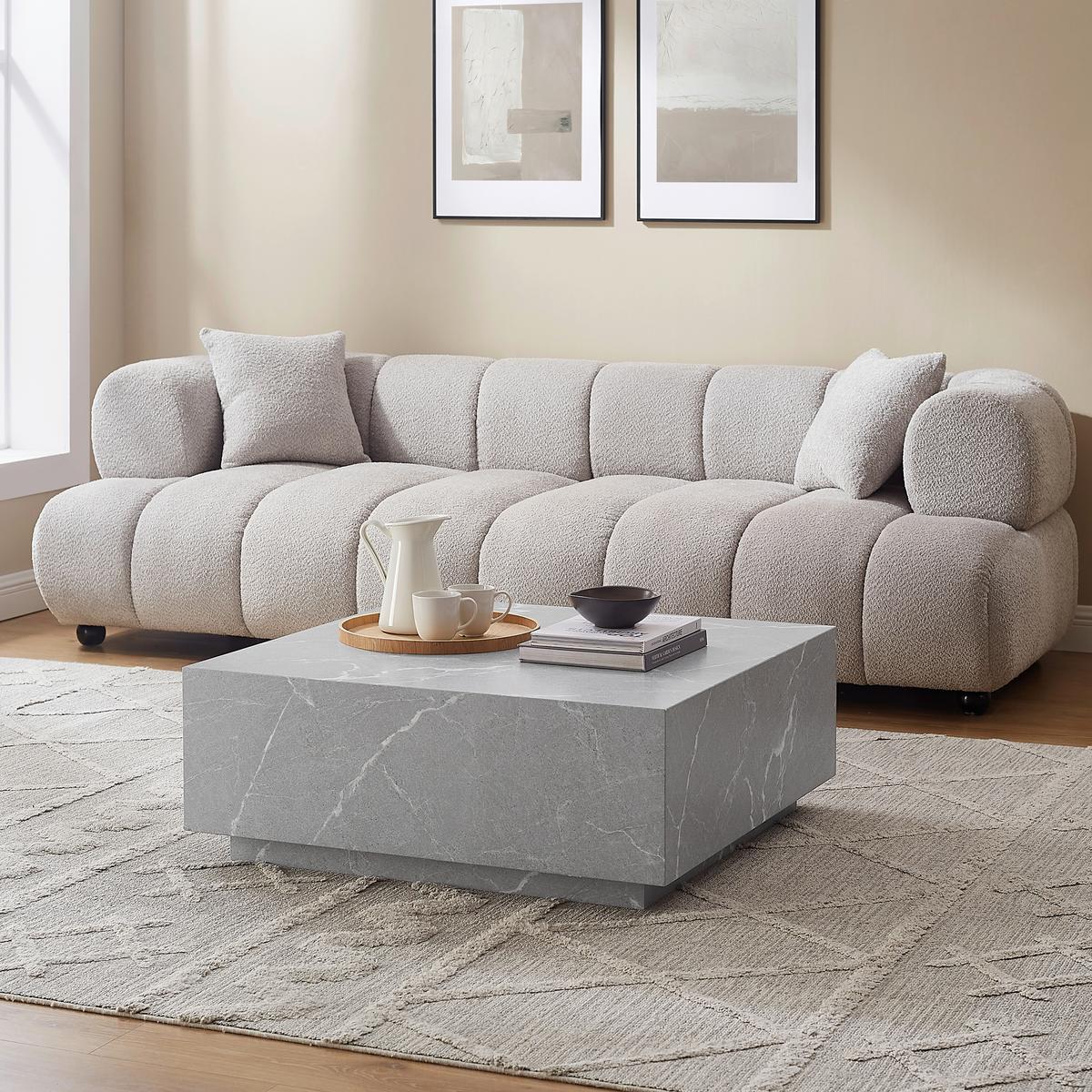 Couchtisch Grau B: 90 Cm - Grau, Design, Holzwerkstoff (90/90/35cm) - Livetastic