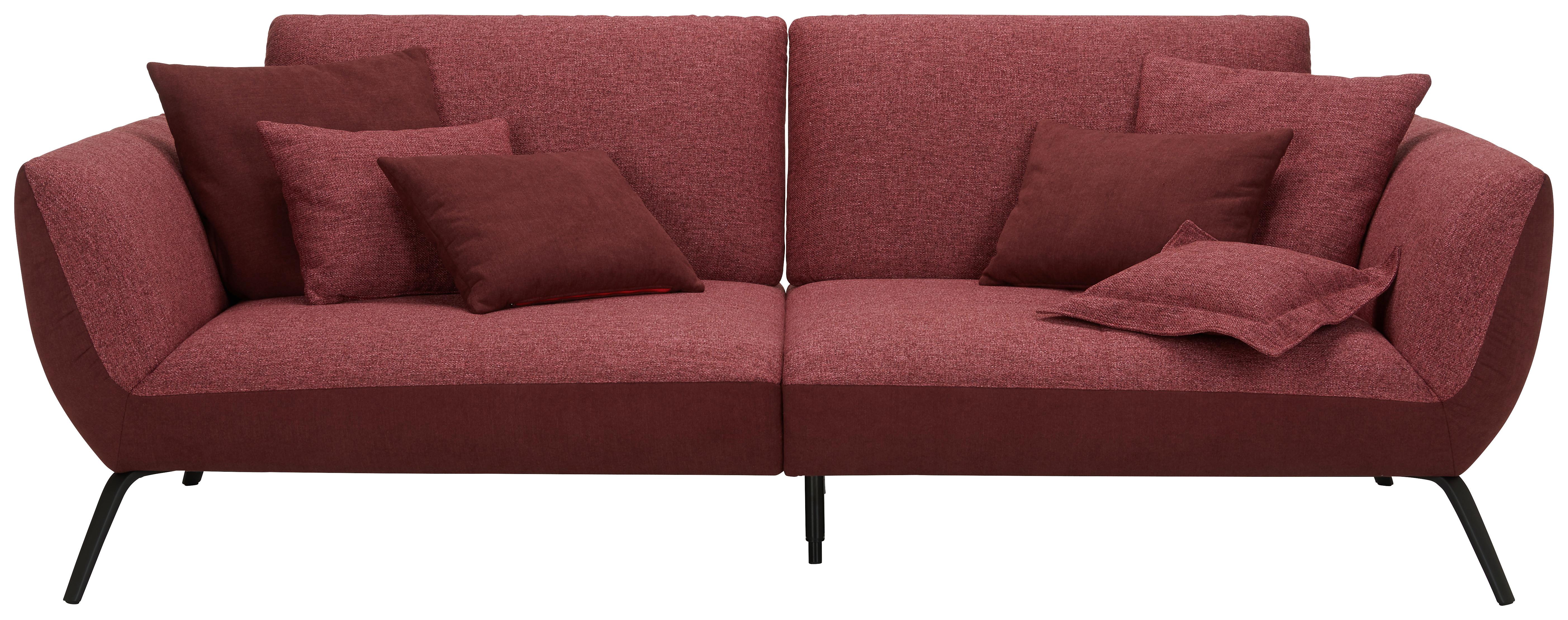 Veľká pohovka TRENDY, bordová - čierna/bordová, Modern, kompozitné drevo (260/93/124cm) - Premium Living