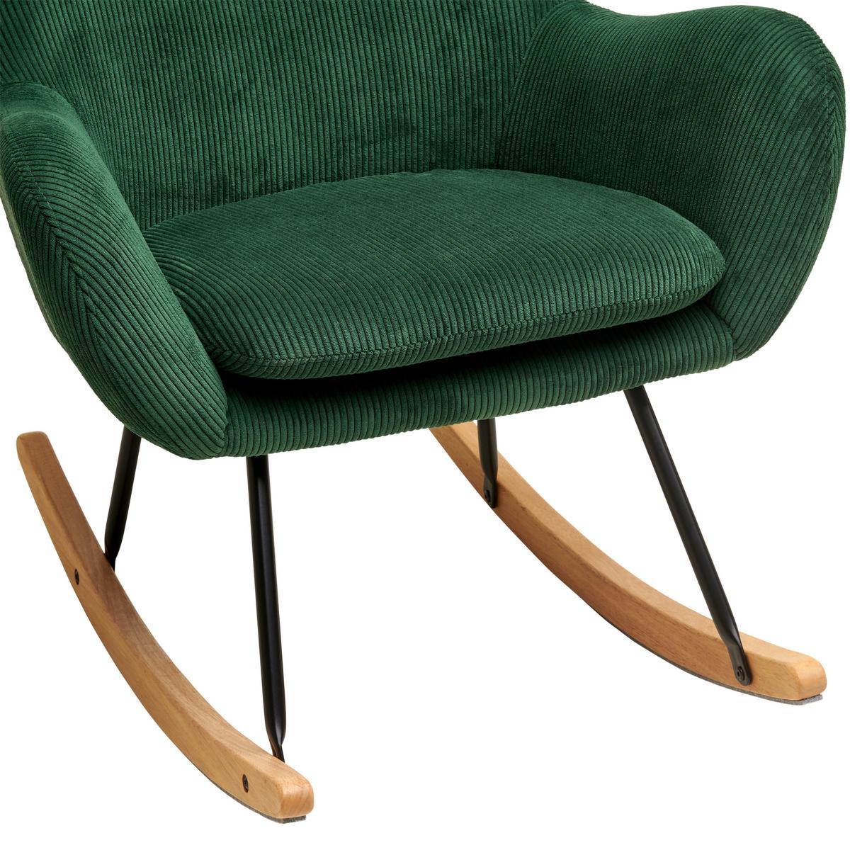 Schaukelsessel Rocking Scandi - Schwarz/Naturfarben, MODERN, Textil/Metall (75/102/80cm) - MID.YOU