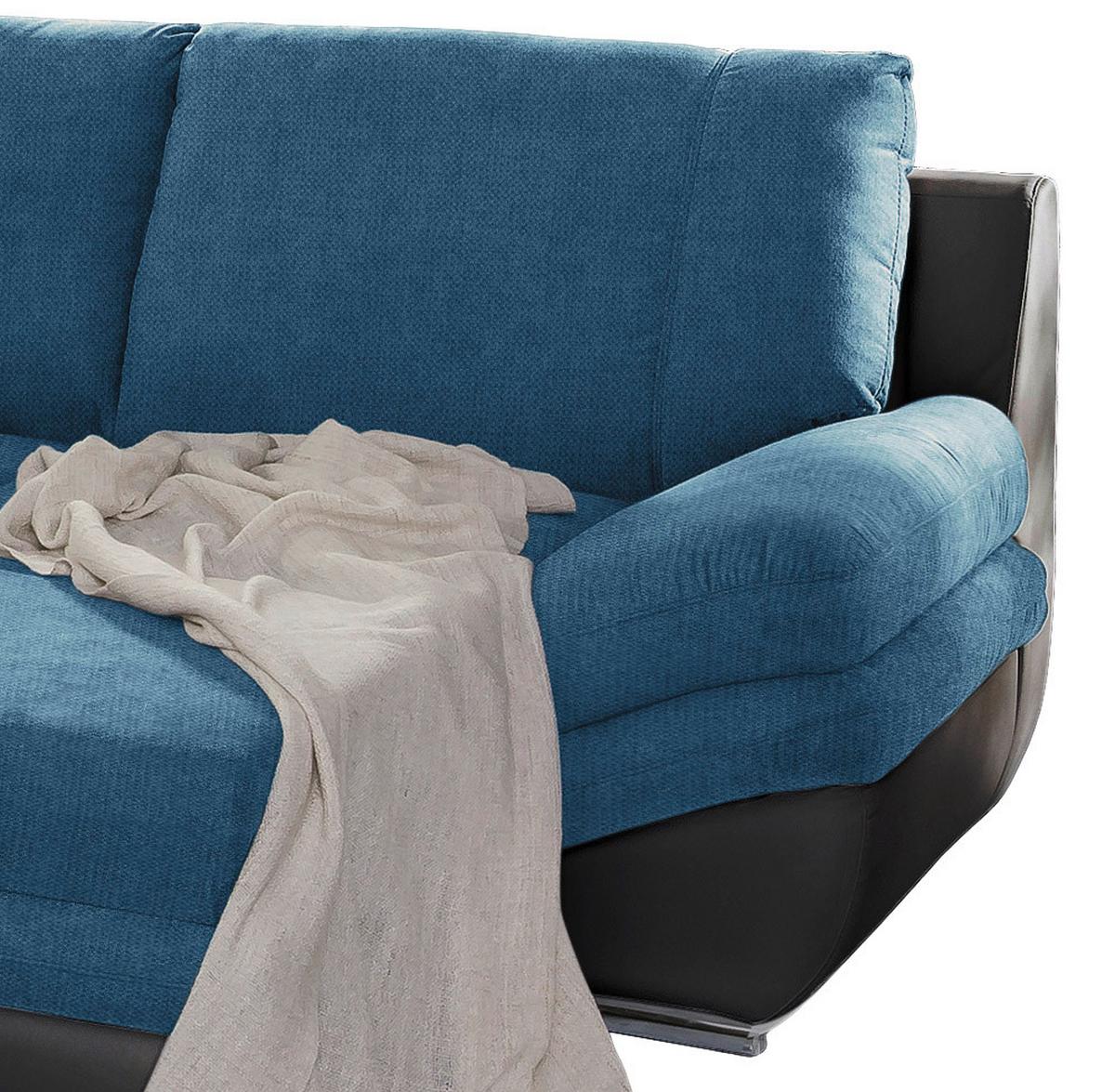 Wohnlandschaft In L-Form Nardo 221x264 cm - Chromfarben/Blau, MODERN, Textil (221/264cm) - MID.YOU