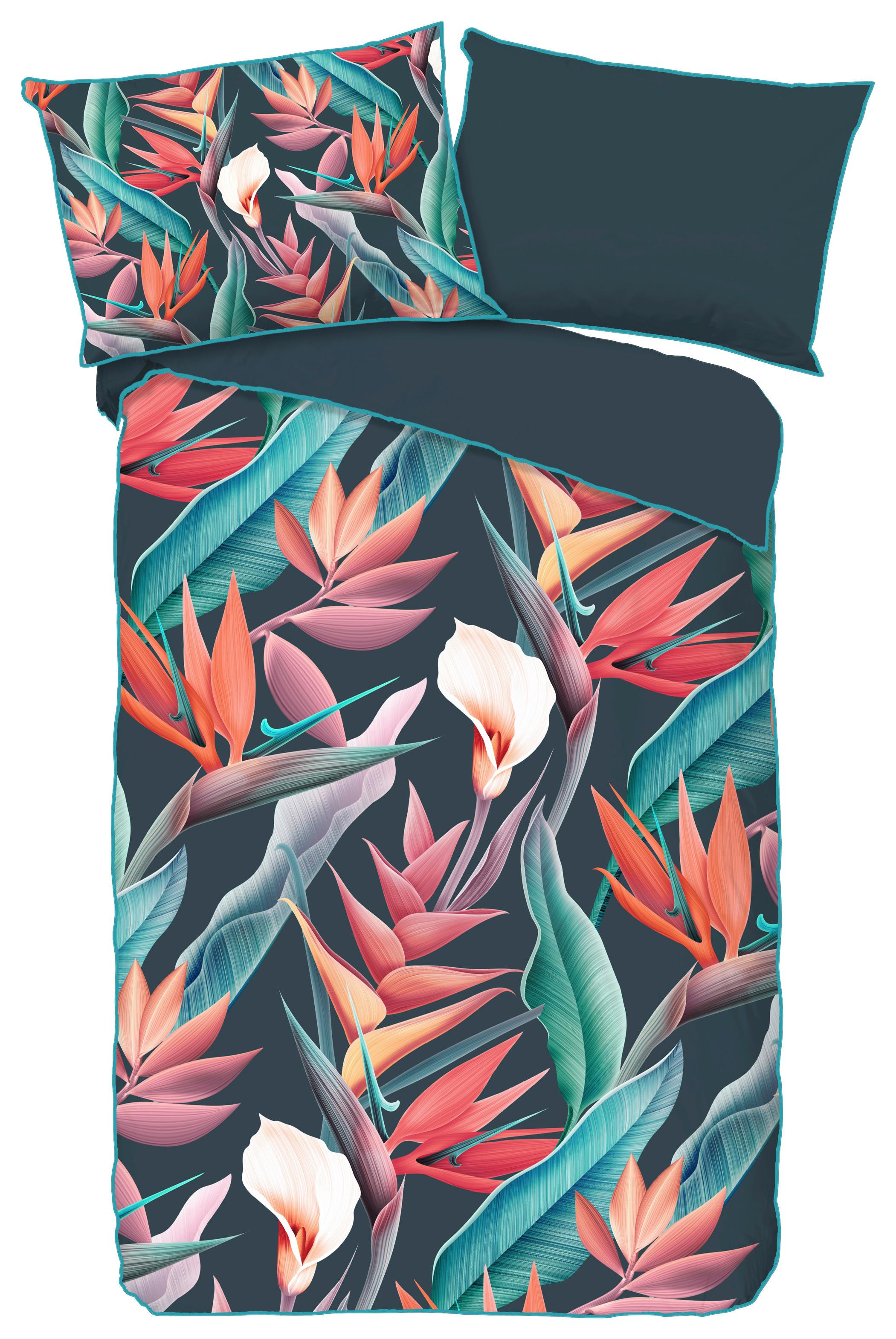 Satin Wendebettwäsche 140x200 Cm Chloe Descanso Multicolor - Multicolor, Basics, Textil (140/200cm)