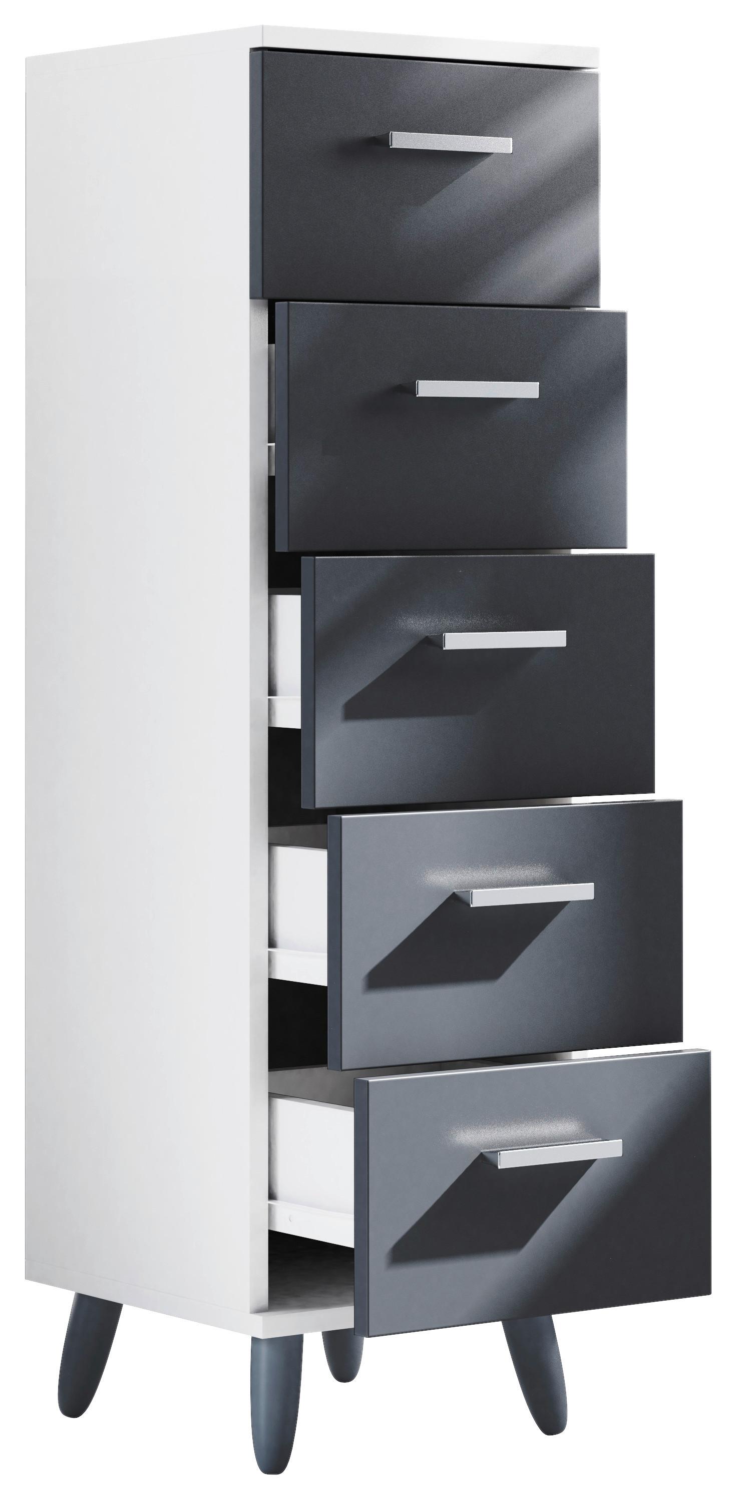 Midischrank Landos M - Anthrazit/Weiß, MODERN, Holzwerkstoff (30/100/30cm) - MID.YOU