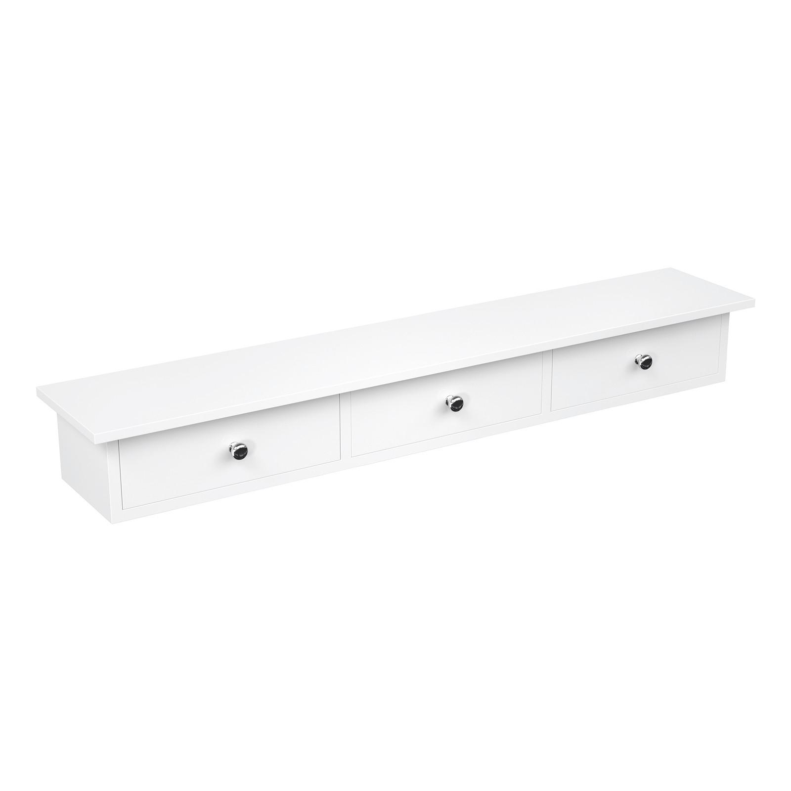 Hängeregal mit 3 Schubladen B: 80 cm, Weiß - Weiß, Basics, Holzwerkstoff (80/10/15cm) - Boxxx
