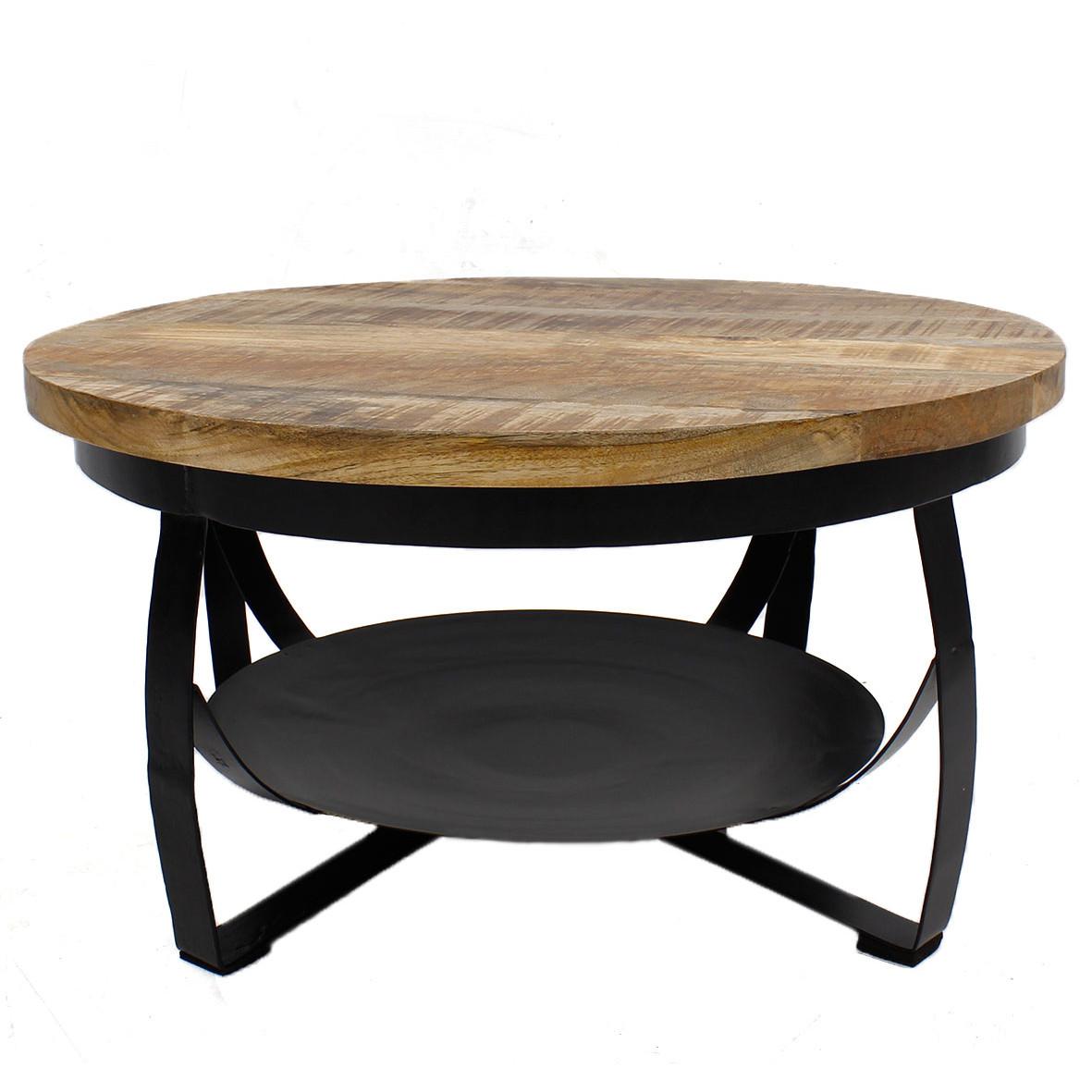 Couchtisch Ocala - Schwarz/Braun, LIFESTYLE, Holz/Metall (70/70/35cm) - MID.YOU
