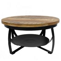 Couchtisch Ocala - Schwarz/Braun, LIFESTYLE, Holz/Metall (70/70/35cm) - MID.YOU