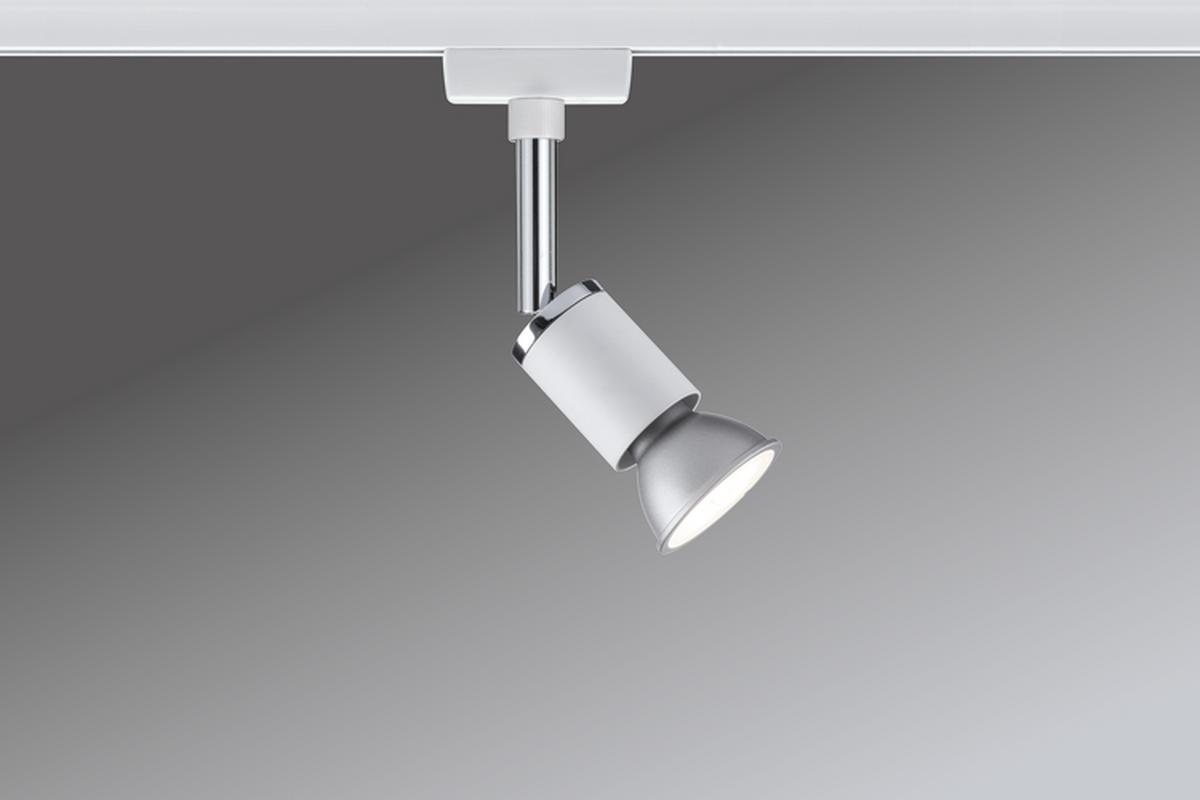 Schienensystem Urail Strahler 95333 LED-Spotkopf Schwenkbar - Chromfarben/Weiß, Design, Metall (5,8/11/6,6cm) - Paulmann