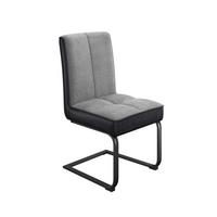 Schwingstuhl Pag - Hellgrau/Schwarz, KONVENTIONELL, Textil/Metall (49/91/60cm) - MID.YOU