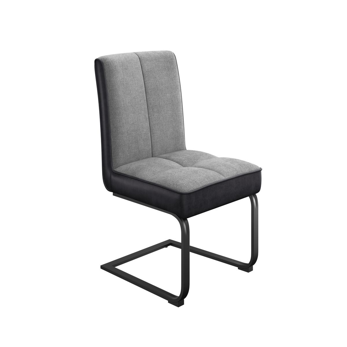 Schwingstuhl Pag - Hellgrau/Schwarz, KONVENTIONELL, Textil/Metall (49/91/60cm) - MID.YOU