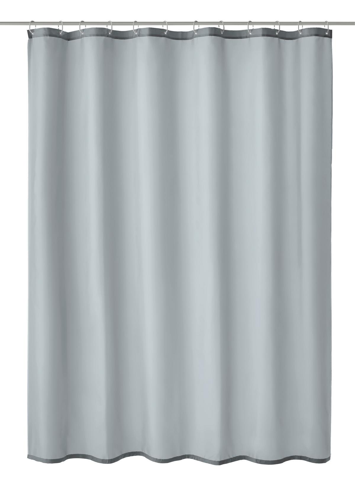 Duschvorhang Rica Bxl 180x200 Cm Hellgrau Blickdicht - Hellgrau, Basics, Textil (180/200cm) - Kleine Wolke