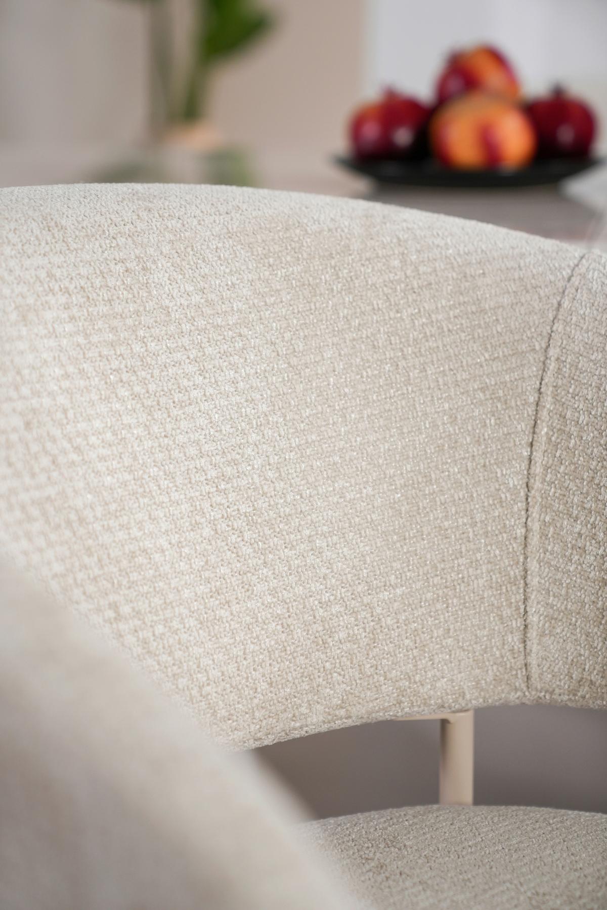 Armlehnstuhl Amira Chenille Beige, B: 60 Cm - Beige, LIFESTYLE, Holz/Textil (60/81/60cm) - Livetastic