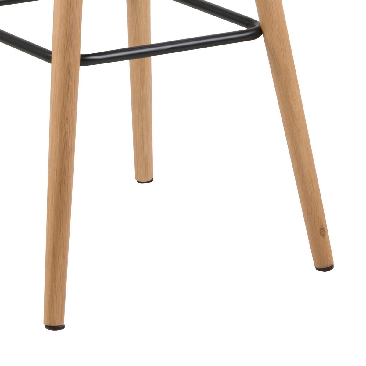 Barhocker Grace Hellgrau/eiche B: 55cm - Eichefarben/Hellgrau, Basics, Holz/Textil (55/98/46,5cm)