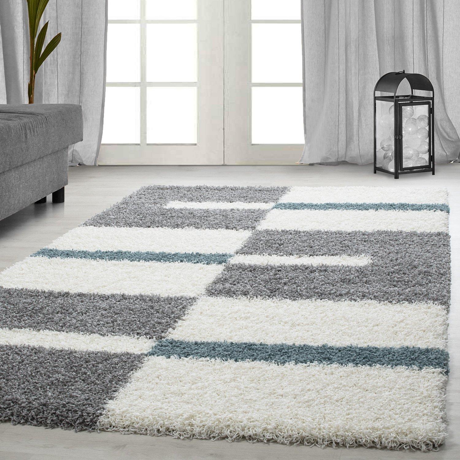 Hochflor Teppich Türkis Gala 280x370 cm - Türkis, Design, Textil (280/370cm)