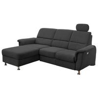 Ecksofa mit Relaxfunktion + USB Anschluss Parole, Mikrof. - Chromfarben/Schwarz, MODERN, Textil (165/231cm) - Livetastic