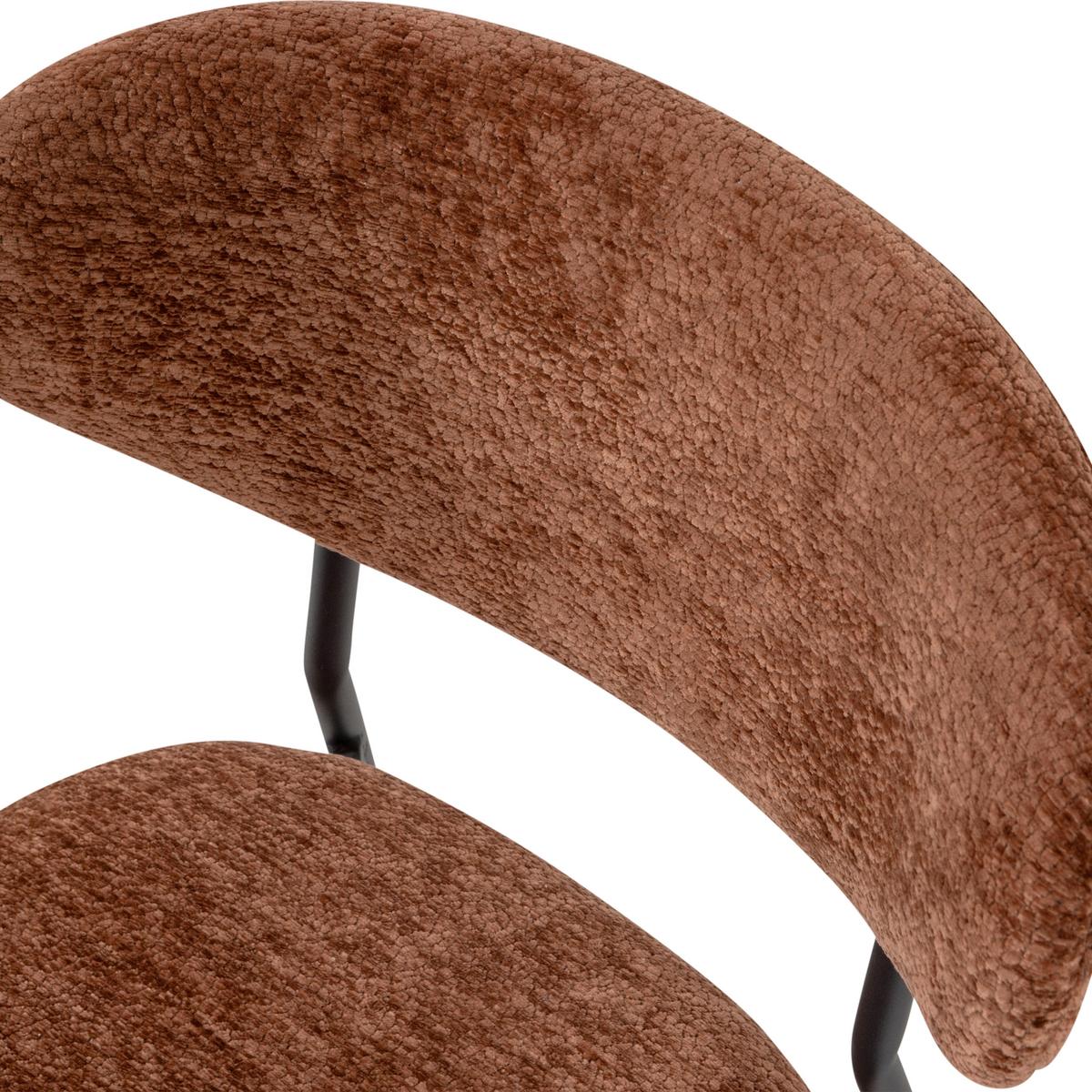 Stuhl-Set Klejd Braun B: 47cm - Schwarz/Braun, MODERN, Textil/Metall (47/79/53cm) - Livetastic