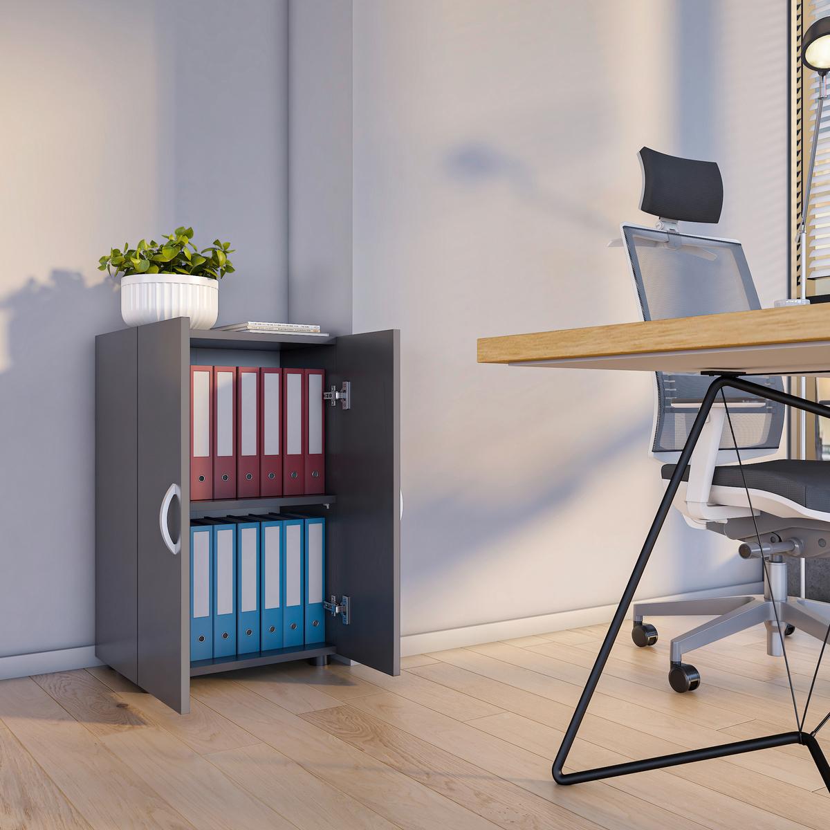 Aktenschrank Ulas 2 Anthrazit B: 49 cm - Anthrazit, MODERN, Holzwerkstoff (49/74/34cm) - MID.YOU