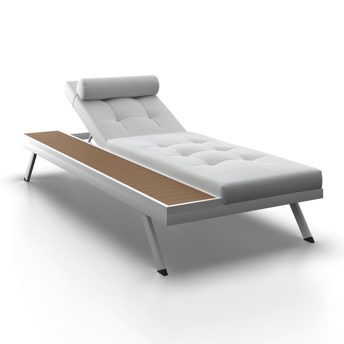 ZAHRADNÍ LEHÁTKO AVOLINA - bílá/světle šedá, Moderní, kov/textil (199/30/86cm) - Bessagi Garden