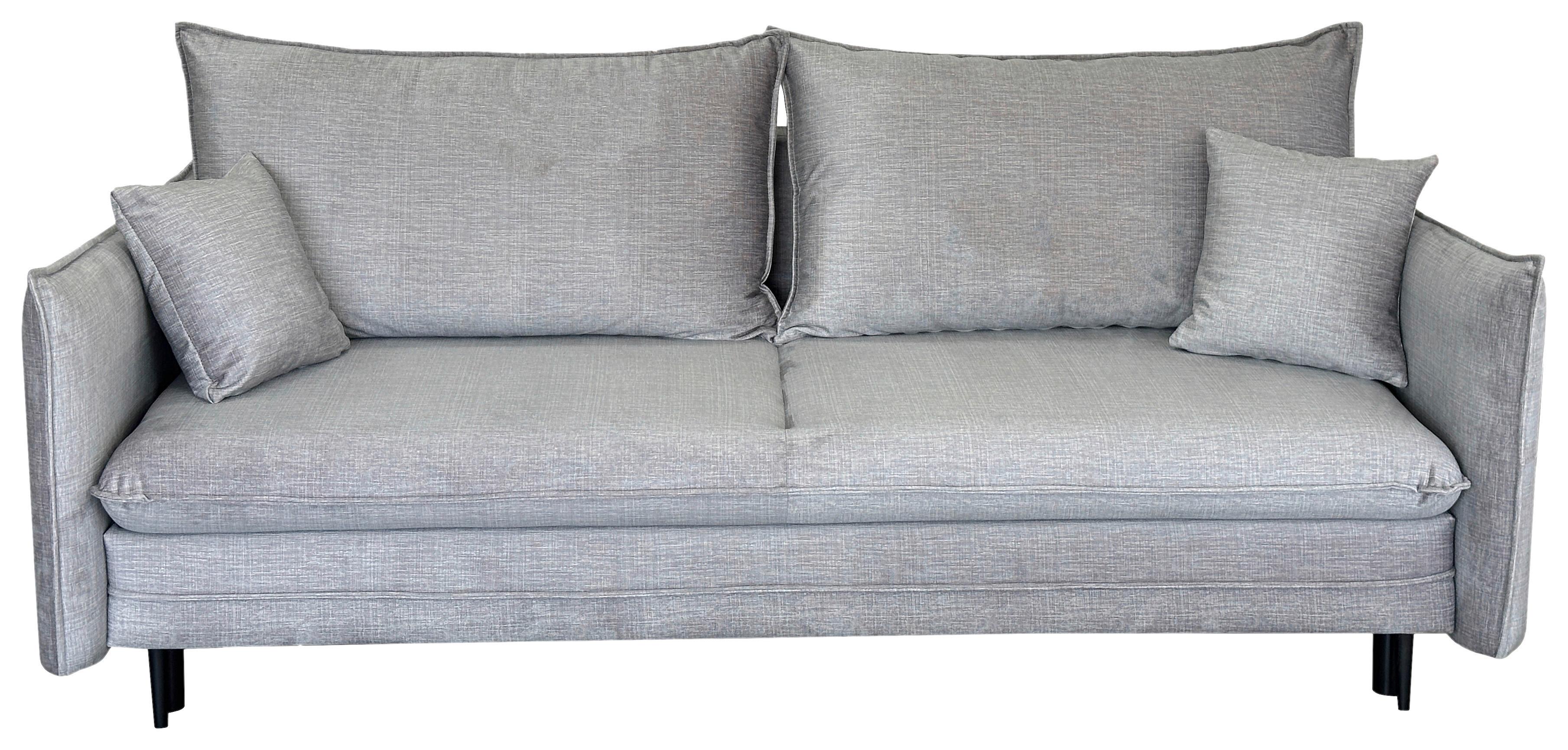 3-sitzer-sofa Mit Schlaffunktion Melody B: 216cm - Schwarz/Grau, Design, Textil (216/96/102cm) - MID.YOU