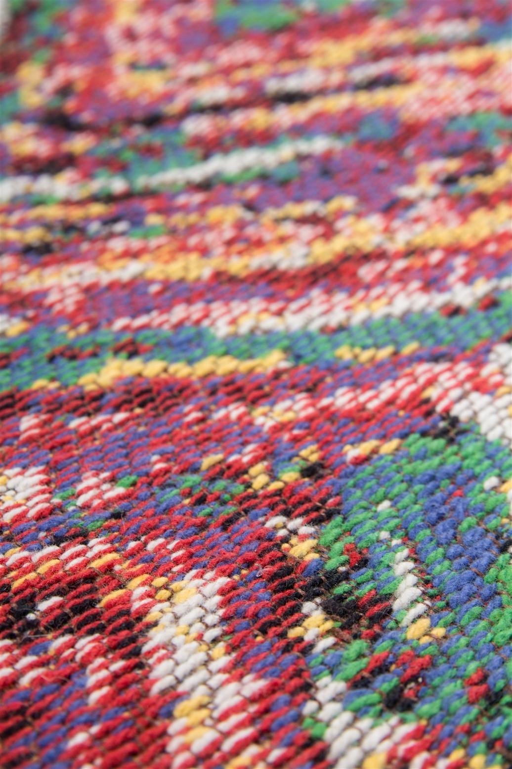 Pouf Solitaire Blau/Gelb/Grün/Rot B: 42 cm - Blau/Gelb, Design (42/42/45cm) - Kayoom