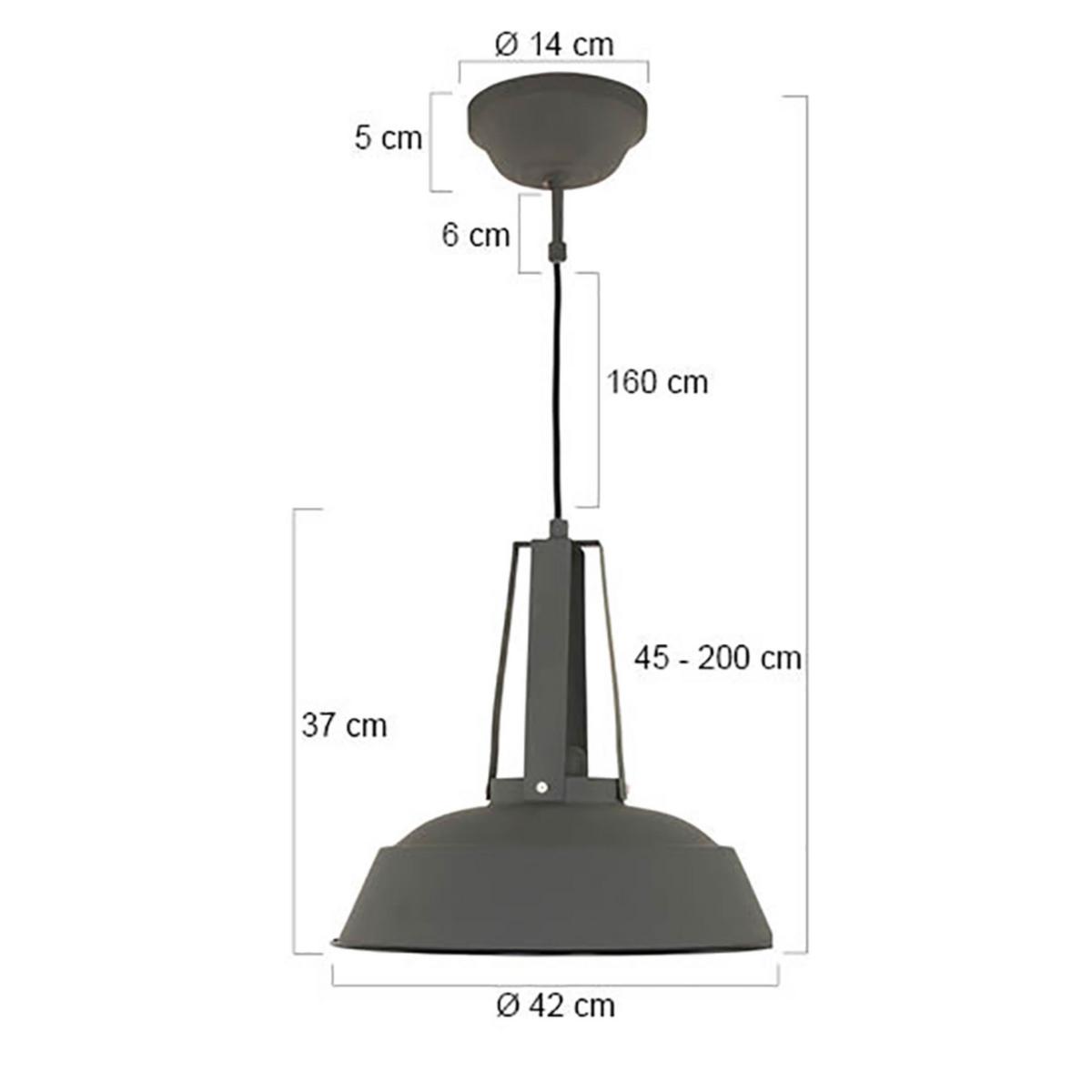 Pendelleuchte Eden - Grau, Trend, Metall (42/45-200/42cm)