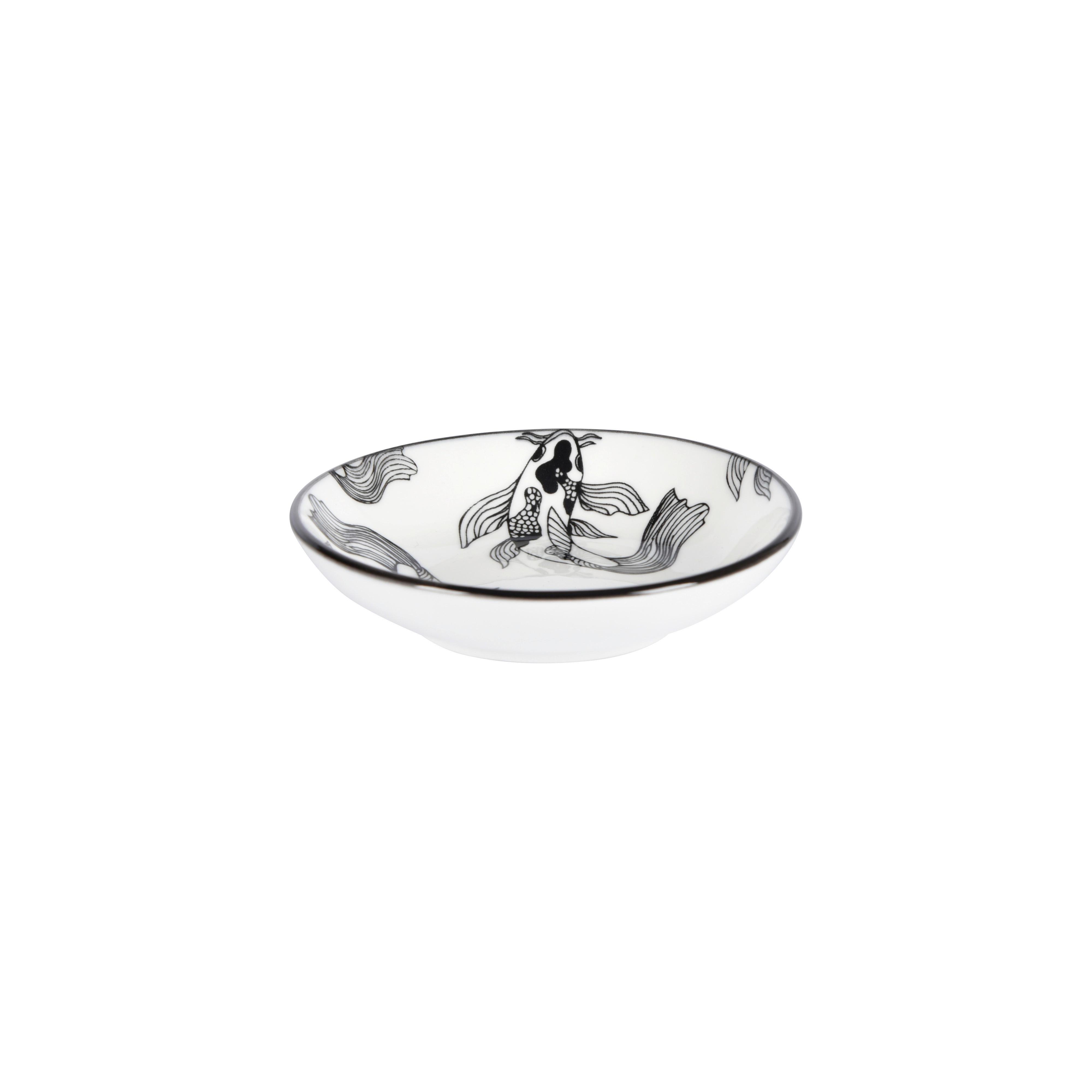 Miska na omáčku Shiva, Ø: 10,1cm - bílá/černá, Lifestyle, keramika (10.1/2,4cm) - Mömax
