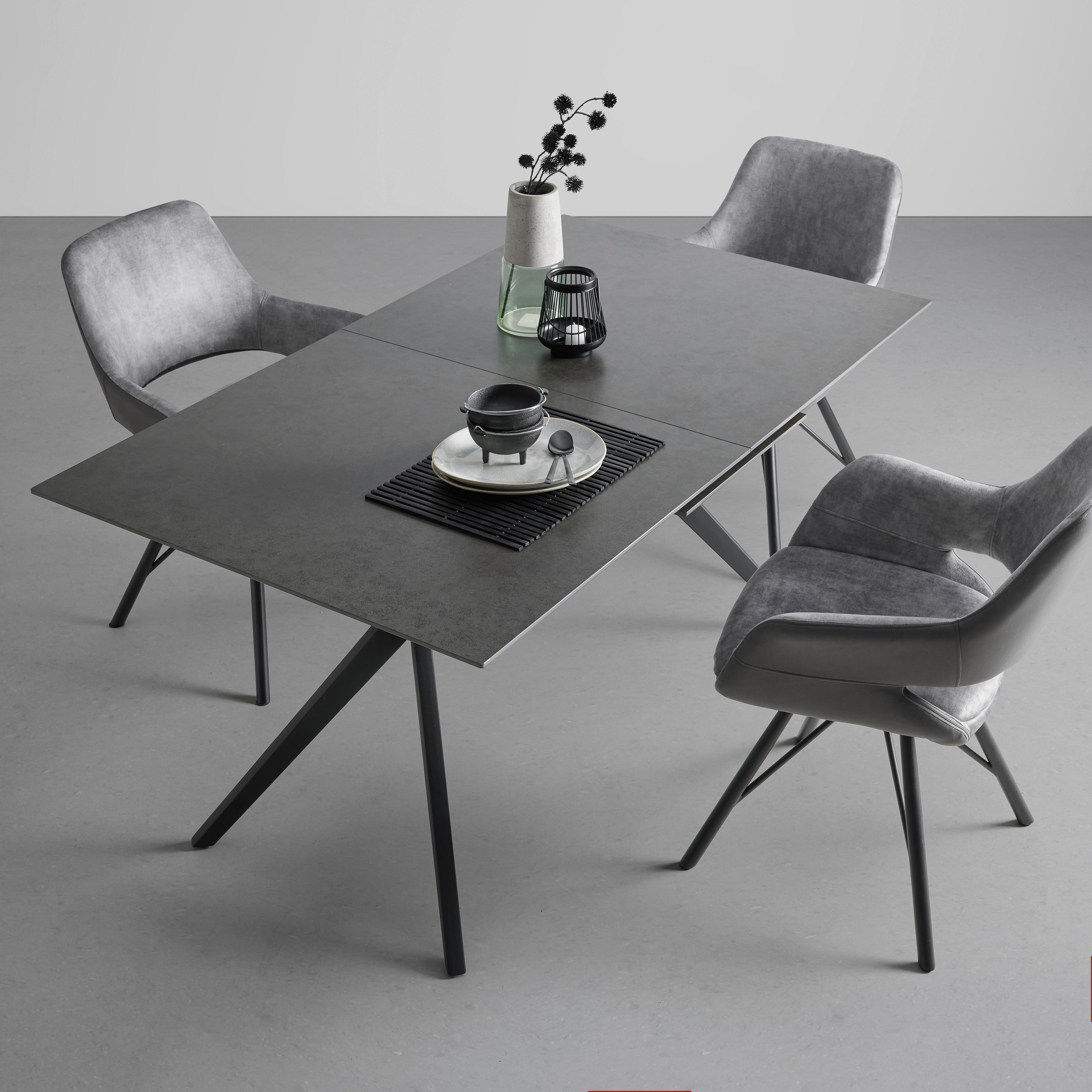 ŽIDLE S PODRUČKAMI ADRIANA - šedá/černá, Moderní, kov/dřevo (61/85/62,5cm) - Premium Living