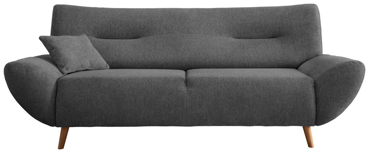 3-sitzer-sofa Drago Mit Kissen Anthrazit B: 205 Cm - Wildeiche/Anthrazit, MODERN, Holz/Textil (205/81/90cm) - MID.YOU