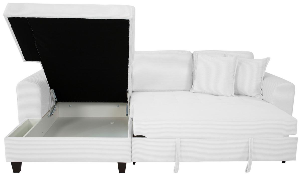 Ecksofa Moritz Silberfarben S: ca. 155x265 cm - Weiß, Trend, Textil (155/265cm)