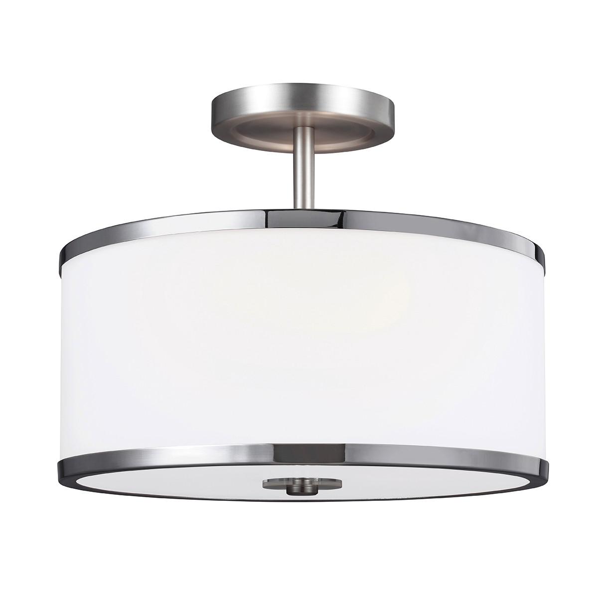 Deckenleuchte Fe-Prospect-Park-Sf - Chromfarben/Nickelfarben, Design, Glas/Metall (32.4/24.1cm) - Elstead Lighting