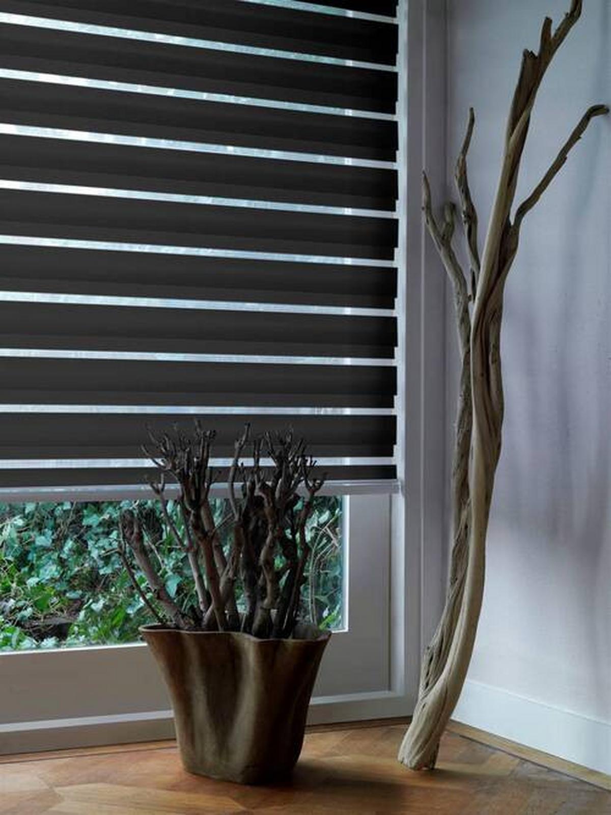 Doppelrollo Doppel-Rollo K.28mm Tl - Schwarz, KONVENTIONELL, Textil (160/175cm)