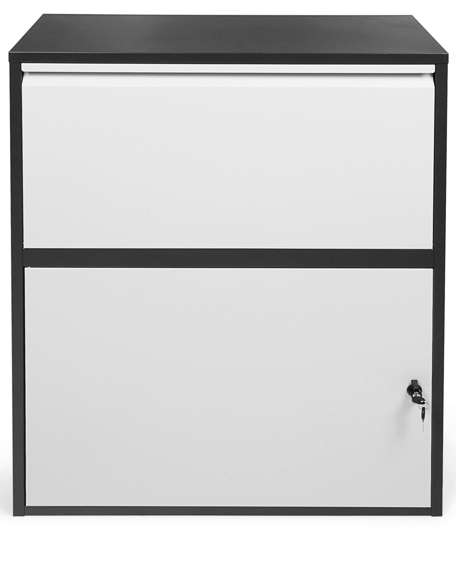 Paketbox Mit 2 Schlüsseln Grau/Schwarz H: 103 cm - Schwarz/Grau, Basics, Metall (82/103/38cm)